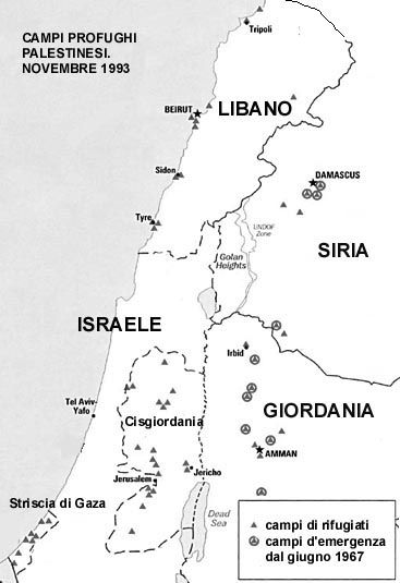 Figura 7: I campi profughi palestinesi nel 1983