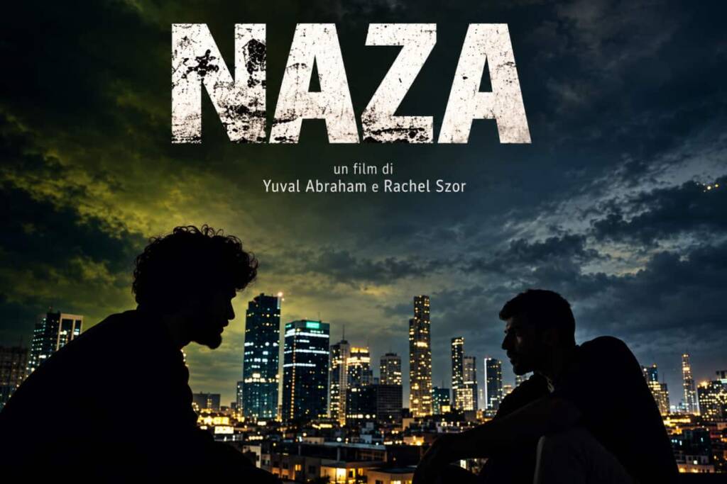 NAZA silhouette su Tel Aviv luminosa