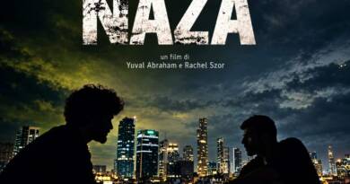 NAZA silhouette su Tel Aviv luminosa